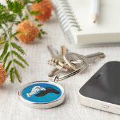 Schaduw Camel op blauw Sleutelhanger (Zijkant)