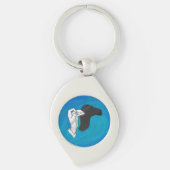 Schaduw Camel op blauw Sleutelhanger (Voorkant)