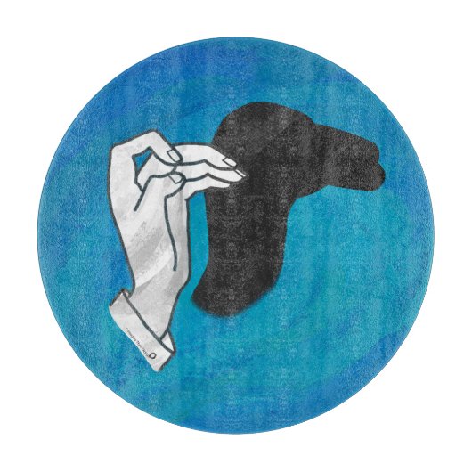 Schaduw Camel op blauw Snijplank (Voorkant)