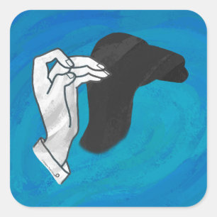 Schaduw Camel op blauw Vierkante Sticker