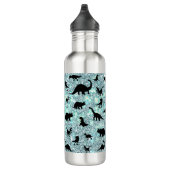 schaduw-dinosaurus op gradiënt-melkwegruimte waterfles  (Rechts)