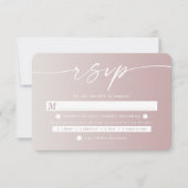 Schaduw Dusty Mauve & Off-White Wedding Meal Choic RSVP Kaartje (Voorkant)