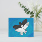 Schaduw Eagle op blauw Briefkaart (Staand voorkant)