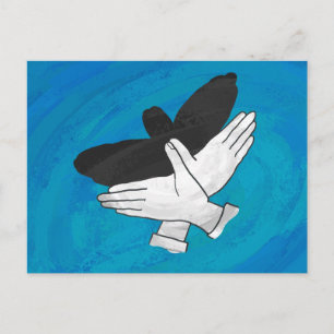 Schaduw Eagle op blauw Briefkaart