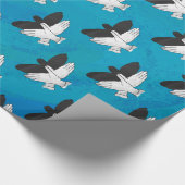 Schaduw Eagle op blauw Cadeaupapier (Hoek)