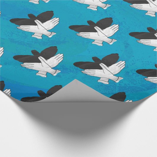 Schaduw Eagle op blauw Cadeaupapier (Hoek)
