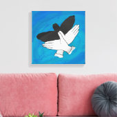 Schaduw Eagle op blauw Canvas Afdruk (Insitu (Woonkamer))