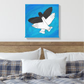 Schaduw Eagle op blauw Canvas Afdruk (Insitu (Slaapkamer))