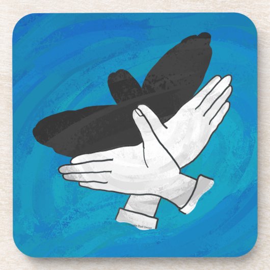 Schaduw Eagle op blauw Drankjes Onderzetter (Voorkant)