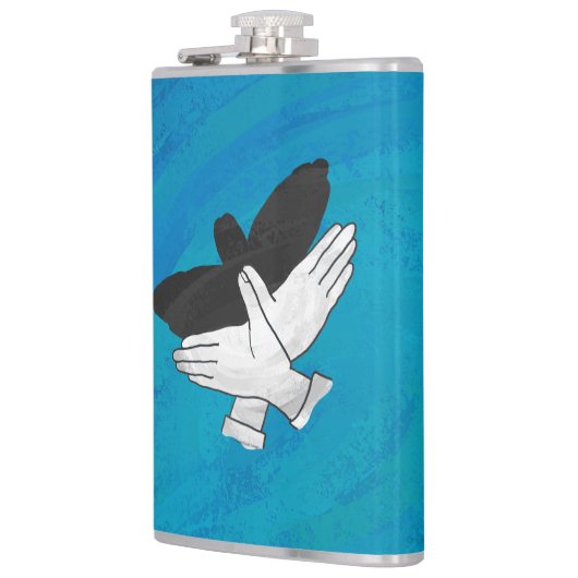 Schaduw Eagle op blauw Heupfles (Links)