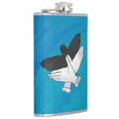 Schaduw Eagle op blauw Heupfles (Rechts)
