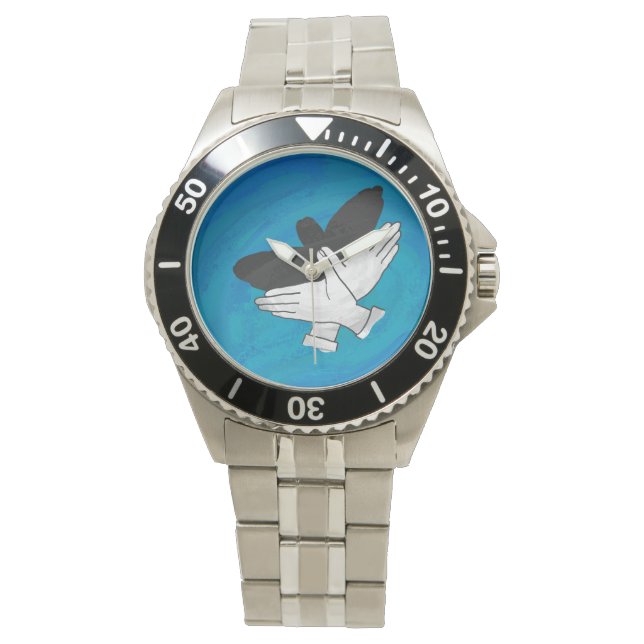 Schaduw Eagle op blauw Horloge (Voorkant)