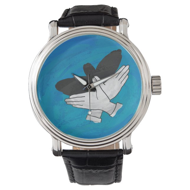 Schaduw Eagle op blauw Horloge (Voorkant)