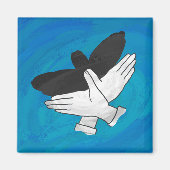 Schaduw Eagle op blauw Magneet (Voorkant)