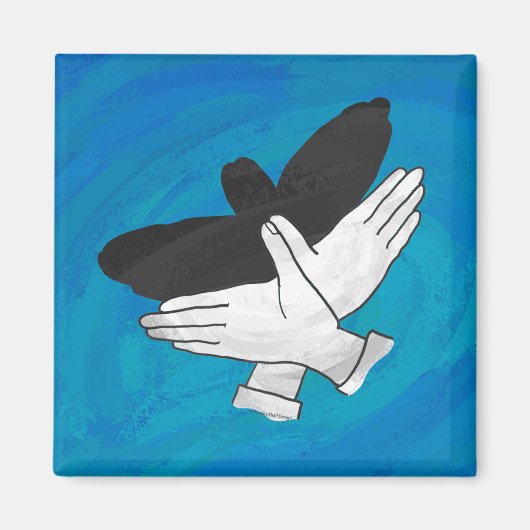 Schaduw Eagle op blauw Magneet (Voorkant)