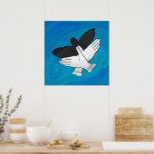 Schaduw Eagle op blauw Poster (Keuken)