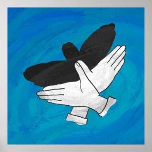 Schaduw Eagle op blauw Poster