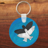 Schaduw Eagle op blauw Sleutelhanger (Voorkant)