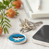 Schaduw Eagle op blauw Sleutelhanger (Zijkant)