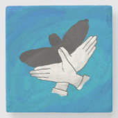 Schaduw Eagle op blauw Stenen Onderzetter (Voorkant)