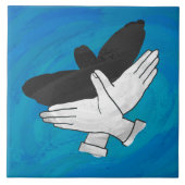 Schaduw Eagle op blauw Tegeltje (Voorkant)