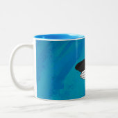 Schaduw Eagle op blauw Tweekleurige Koffiemok (Links)