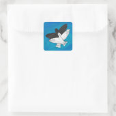 Schaduw Eagle op blauw Vierkante Sticker (Tas)