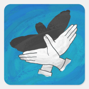 Schaduw Eagle op blauw Vierkante Sticker