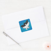 Schaduw Eagle op blauw Vierkante Sticker (Envelop)
