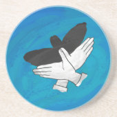 Schaduw Eagle op blauw Zandsteen Onderzetter (Voorkant)