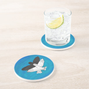 Schaduw Eagle op blauw Zandsteen Onderzetter