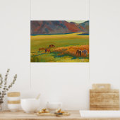 Schaduw en paarden door Maynard Dixon Poster (Keuken)