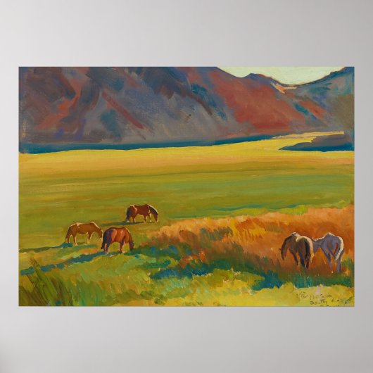 Schaduw en paarden door Maynard Dixon Poster (Voorkant)