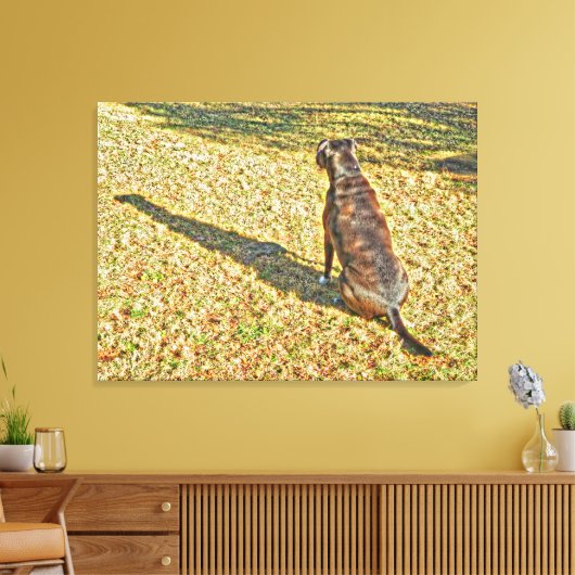 Schaduw en zijn hond canvas kunst (Insitu (Woonkamer))