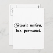 Schaduw gaat voorbij, licht blijft. briefkaart (Voorkant / Achterkant)