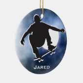 Schaduw geschetst SkateboardOrnament Keramisch Ornament (Rechts)