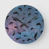 Schaduw haai vis op gradiënt ruimte melkwegstelsel ronde klok (Voorkant)