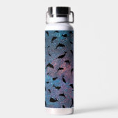 Schaduw haai vis op gradiënt ruimte melkwegstelsel waterfles (Achterkant)