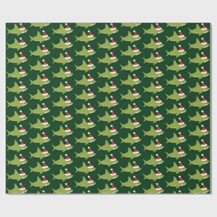 Schaduw in Santa Hat Green Holiday Kerstmis Cadeaupapier