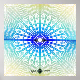 Schaduw Looking Glass Mandala ( Regenboog ) Poster
