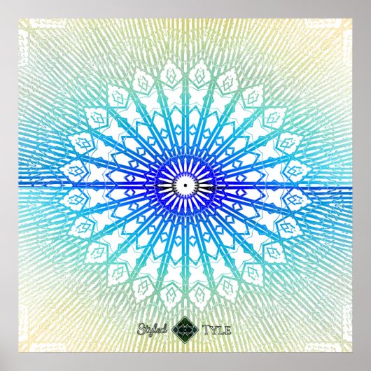 Schaduw Looking Glass Mandala ( Regenboog ) Poster (Voorkant)