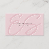 Schaduw Monogram QR Code Blush Roze Meisjesachtig Visitekaartje (Voorkant)