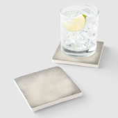 Schaduw omlijst papieren textuur - Beige Stenen Onderzetter (Zijkant)