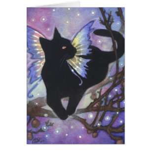 Schaduw op een Moonlit Night - Fantasy Cat Art-kaa