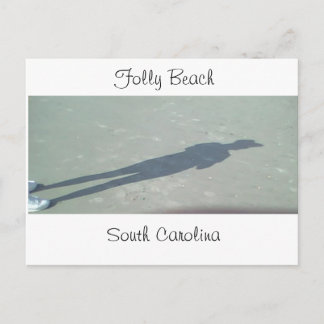 Schaduw op Folly Beach, SC, South Carolina, Foll.. Briefkaart