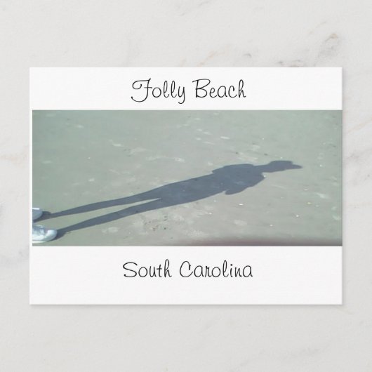 Schaduw op Folly Beach, SC, South Carolina, Foll.. Briefkaart (Voorkant)