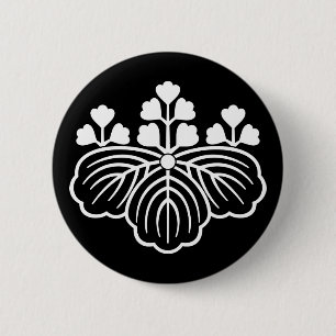 Schaduw paulownia met 5&3 bloemen ronde button 5,7 cm