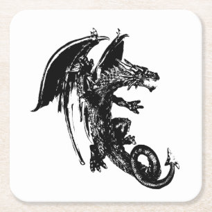 Schaduw Rijk Schepsel Nachtelijke Hemel Slang Kuns Kartonnen Onderzetters