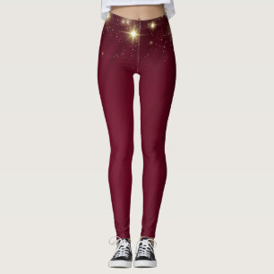 Schaduw Rode ster gradiënt sterrenstelsel ruimtepa Leggings