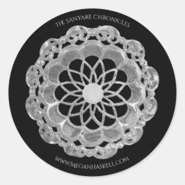 Schaduw Roos Mandala Sticker - Zilver & Zwart